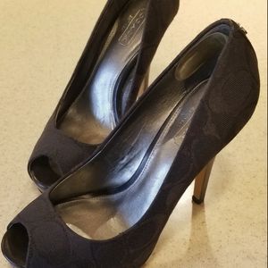 COACH black 4 inch heels